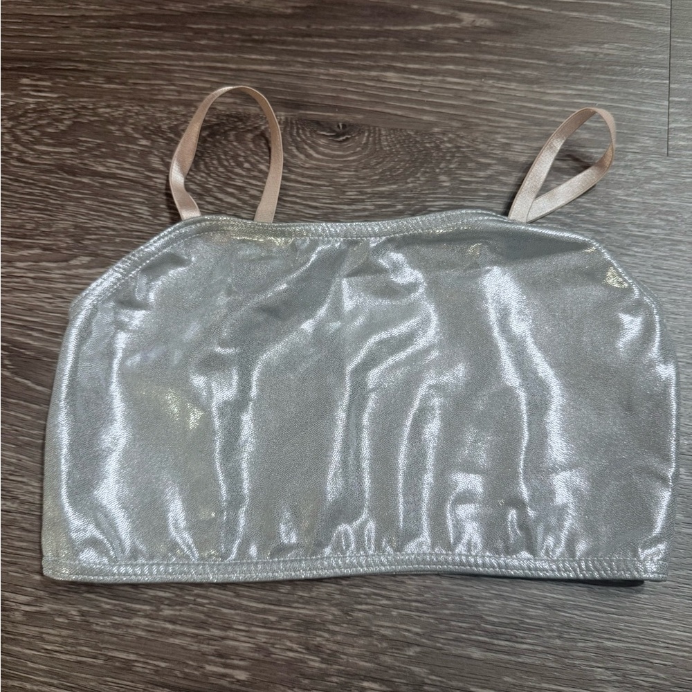 Shiny Silver Dance Top (Large Child)